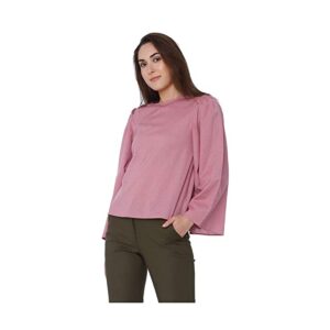 MODA Womens Round Neck Slub Top