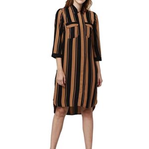 MODA Women's Polyester Shirt Knee-Length Dress