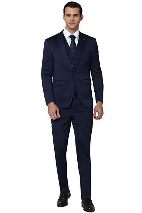 Men Navy Three Piece Suit Business Vest (PIS3SNSFY35021 40)