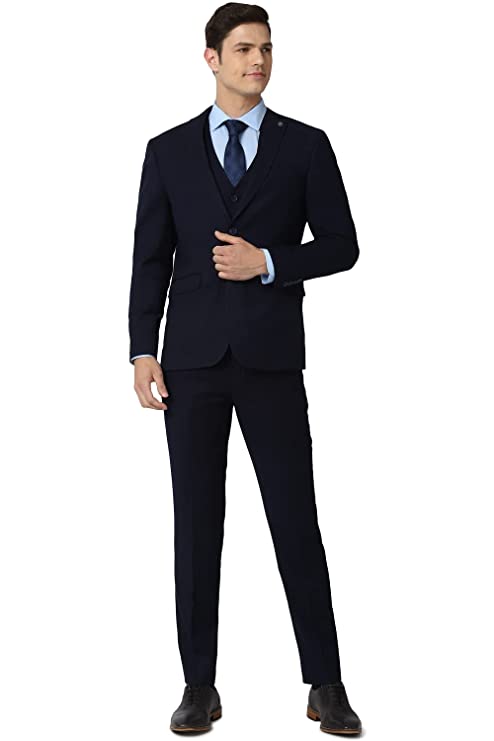 Men Navy Three Piece Suit Business Vest (PIS3SNSF687966 40)