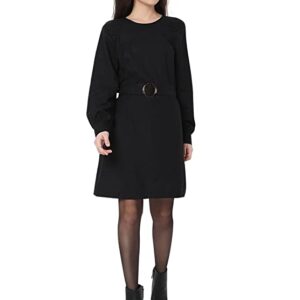 MODA Solid Viscose Round Neck Womens Mini Dress