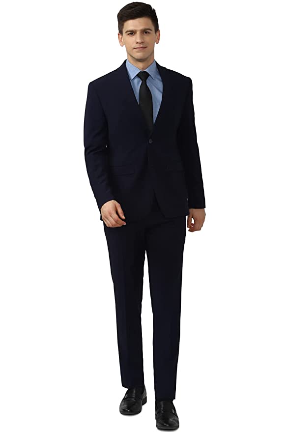 Men's Two Piece Business Suit Pants Set (PISUONSPS21832_Black_36)
