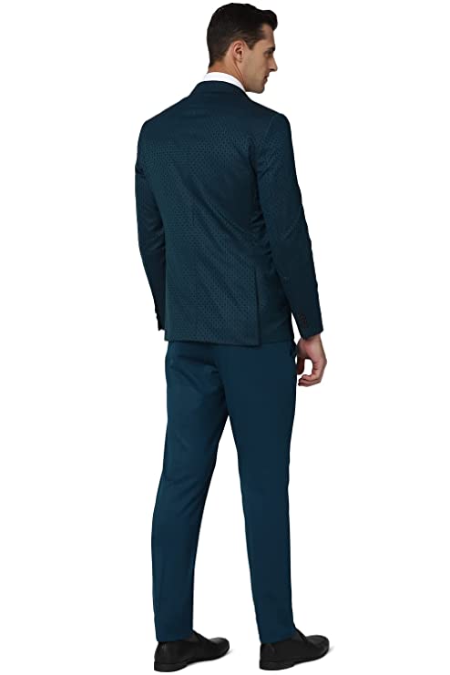 Men Green Three Piece Suit Business Vest (PIS3SNSF907693 38) - Image 2