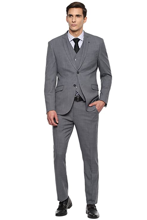 Heusen Men's Grey Three Piece Suit Business Pants Set (VDSUESKFA92533 46)