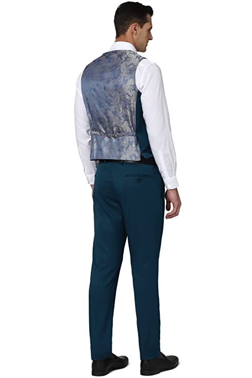 Men Green Three Piece Suit Business Vest (PIS3SNSF907693 38) - Image 3