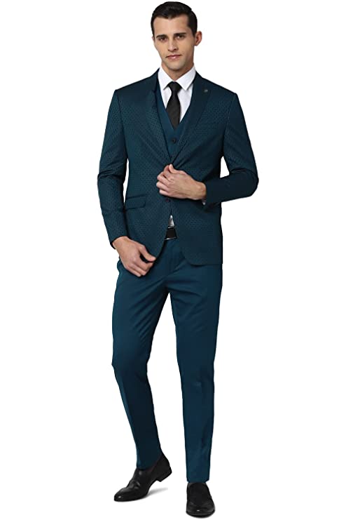 Men Green Three Piece Suit Business Vest (PIS3SNSF907693 38)
