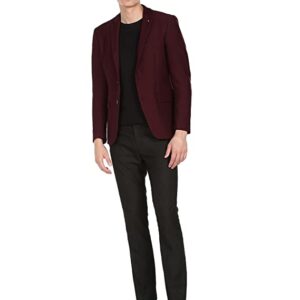 Men Maroon Solid Zero Calorie Fit Formal Blazer