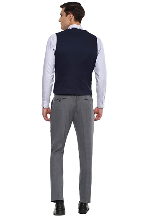 Heusen Men's Grey Three Piece Suit Business Pants Set (VDSUESKFA92533 46) - Image 3