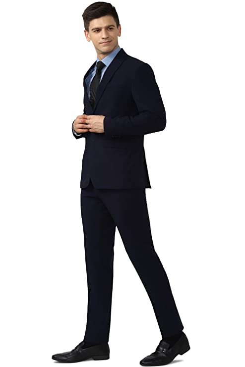 Men's Two Piece Business Suit Pants Set (PISUONSPS21832_Black_36) - Image 2