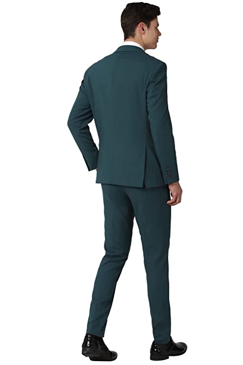 Men Green Three Piece Suit Business Vest (PIS3SNSFS67190 42) - Image 2