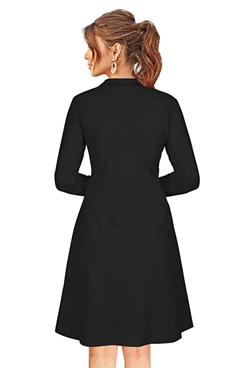 Fashion2wear Women's A-Line Knee Length Dress (FW_MIDI Dress_Red_Medium) - Image 4