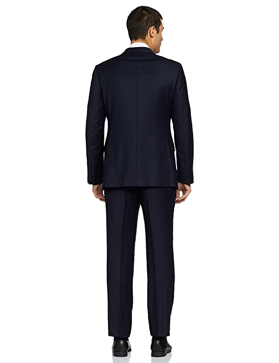 Wool Men's Full Sleeve Contemporary FIT Dark Blue Formal Suit - Image 2