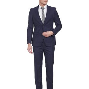 Men&#039;s Poly Viscose Notch Lapel Suit (RMDX01827-V8_Purple_Small)
