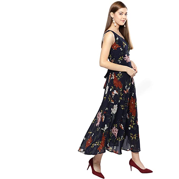 Women's Synthetic A-Line Maxi Dress - Image 3