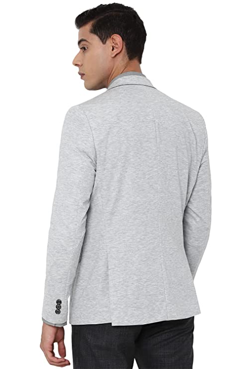 Solly Textured Rayon Super Slim Fit Work Wear Blazers for Mens (Grey, 40) - Image 3