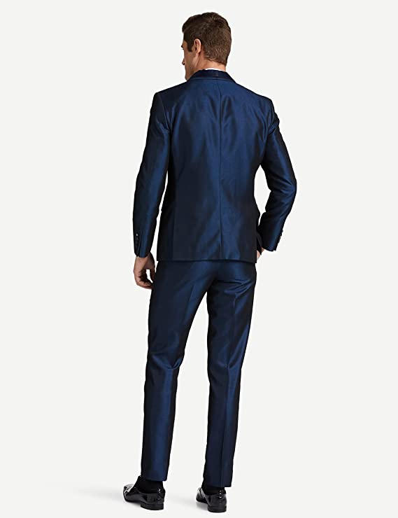 Heusen V Dot Men's Poly Viscose Shawl Collar Suit - Image 2