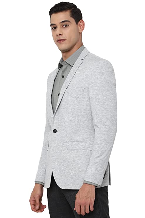 Solly Textured Rayon Super Slim Fit Work Wear Blazers for Mens (Grey, 40) - Image 2