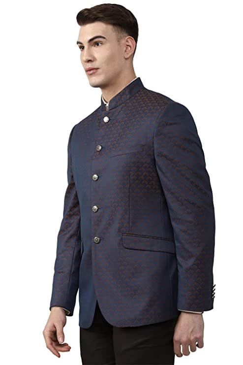 Heusen Men's Slim Blazer (VHBZCSLFR20524_Navy_40) - Image 2
