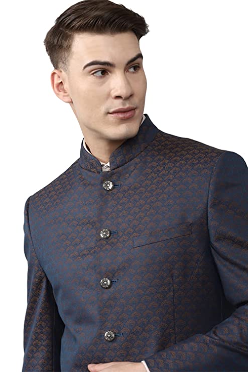 Heusen Men's Slim Blazer (VHBZCSLFR20524_Navy_40) - Image 3