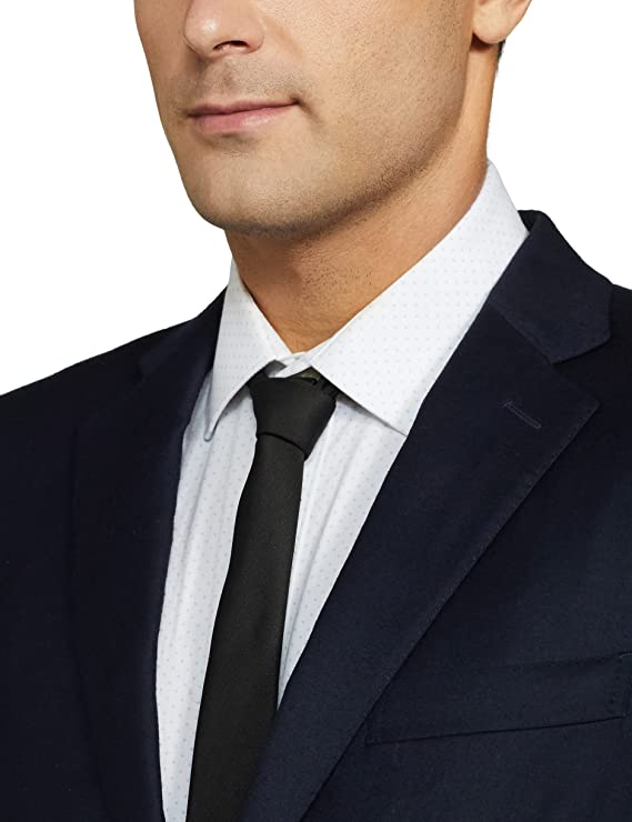 Wool Men's Full Sleeve Contemporary FIT Dark Blue Formal Suit - Image 3