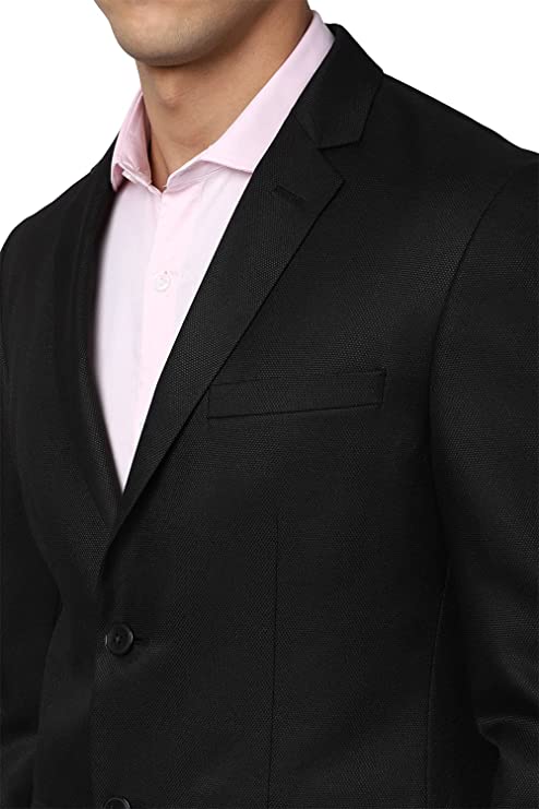 Men's Black Blazer Regular (PIBZSNSPB91337 40) - Image 3
