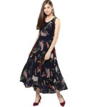 Women's Synthetic A-Line Maxi Dress