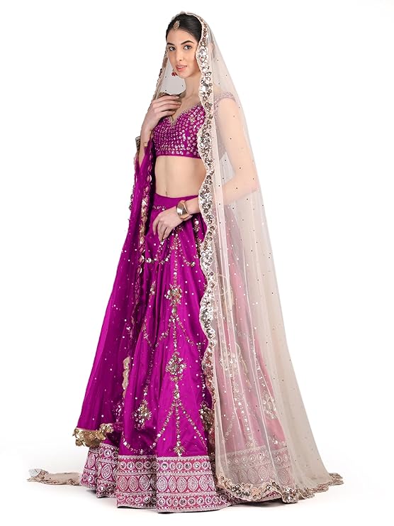 Falsa Floral Jharoka Bridal Lehnga - Image 3