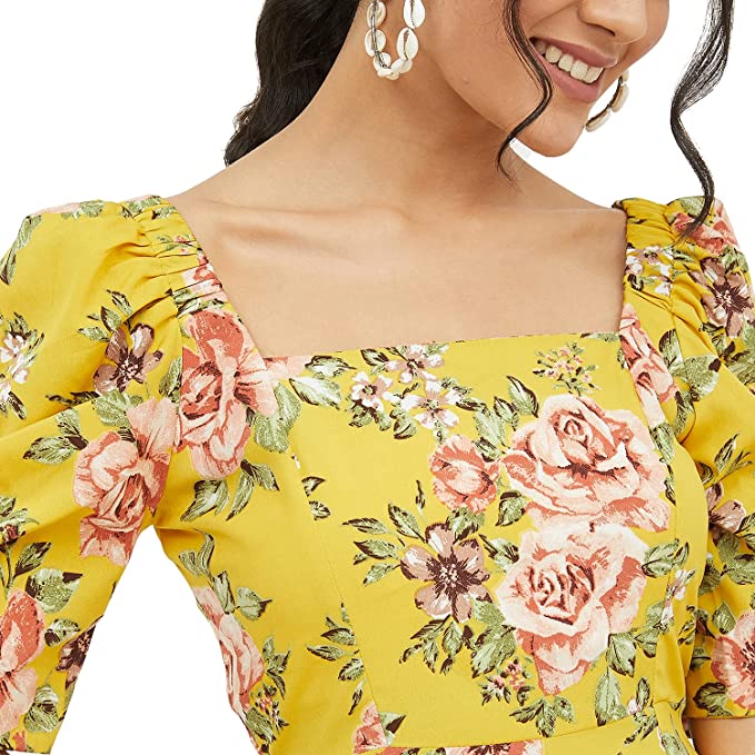 Women's Polyester A-Line Midi Dress - Image 3